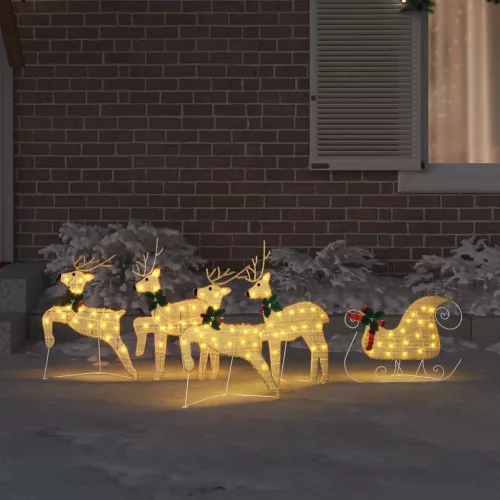  LED rénszarvasok 5 pcs Arany szövet