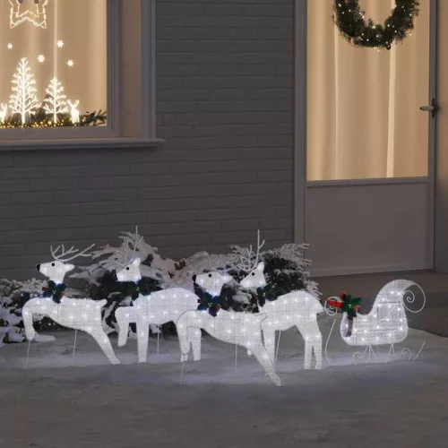  LED rénszarvasok 5 pcs Ezüst szövet