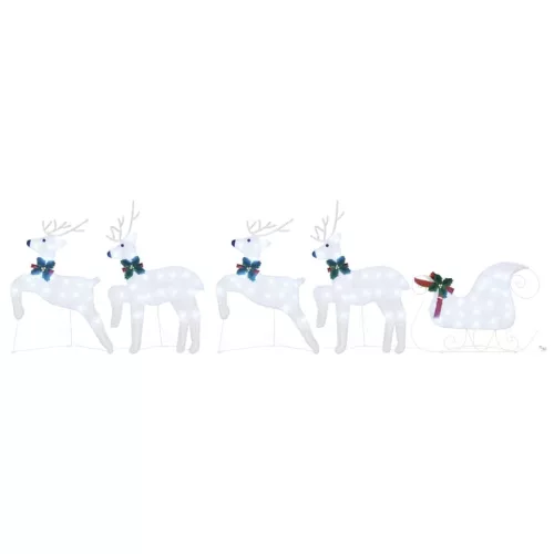  LED rénszarvasok 5 pcs Ezüst szövet