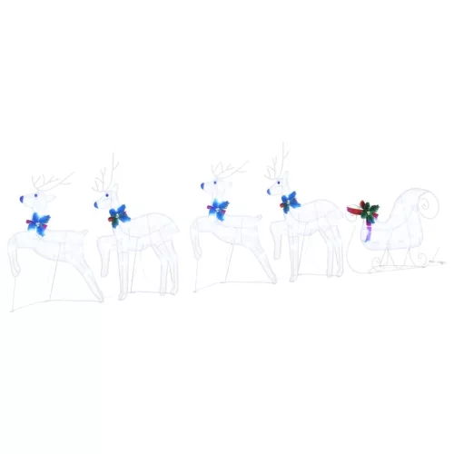  LED rénszarvasok 5 pcs Fehér szövet