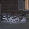  LED rénszarvasok 5 pcs Fehér szövet