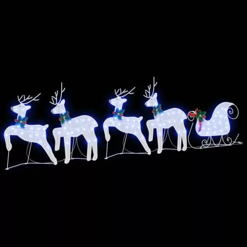  LED rénszarvasok 5 pcs Fehér szövet