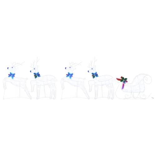  LED rénszarvasok 5 pcs Fehér szövet
