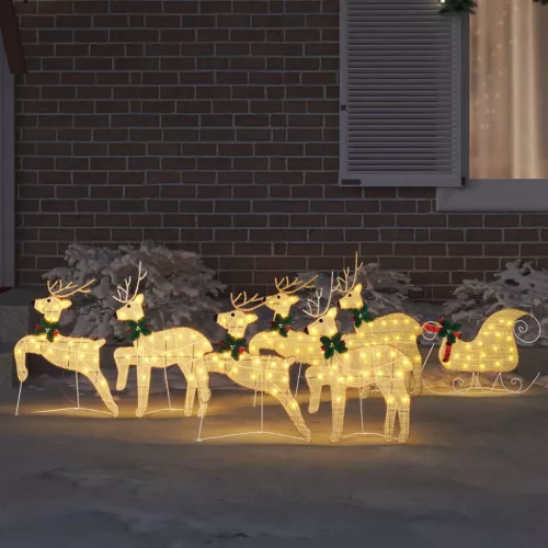  LED rénszarvasok 7 pcs Arany szövet