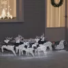  LED rénszarvasok 7 pcs Ezüst szövet
