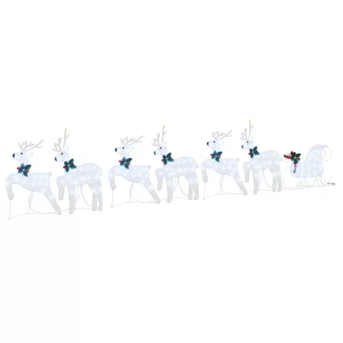  LED rénszarvasok 7 pcs Ezüst szövet