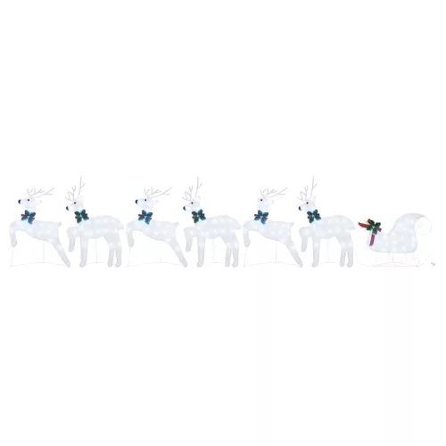  LED rénszarvasok 7 pcs Ezüst szövet