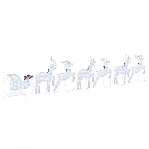  LED rénszarvasok 7 pcs Ezüst szövet