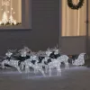  LED rénszarvasok 7 pcs Fehér szövet