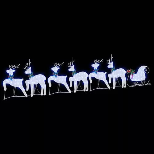 LED rénszarvasok 7 pcs Fehér szövet