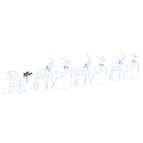  LED rénszarvasok 7 pcs Fehér szövet