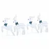  LED rénszarvasok 4 pcs Ezüst 45 x 19 x 65 cm szövet