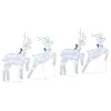  LED rénszarvasok 4 pcs Ezüst 45 x 19 x 65 cm szövet