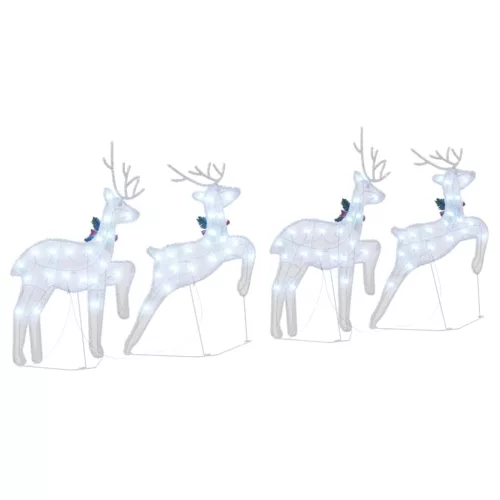  LED rénszarvasok 4 pcs Ezüst 45 x 19 x 65 cm szövet