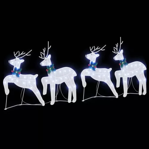  LED rénszarvasok 4 pcs Fehér 45 x 19 x 65 cm szövet