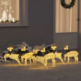  LED rénszarvasok 6 pcs Arany 45 x 19 x 65 cm szövet