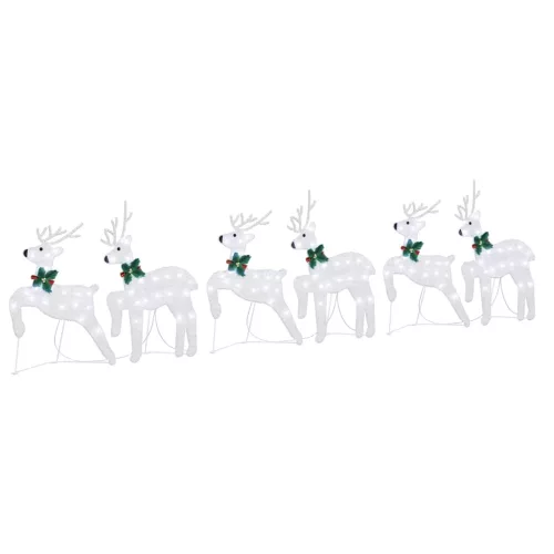  LED rénszarvasok 6 pcs Ezüst 45 x 19 x 65 cm szövet