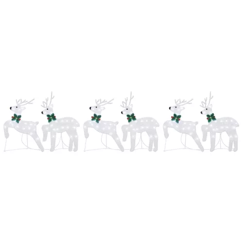  LED rénszarvasok 6 pcs Ezüst 45 x 19 x 65 cm szövet