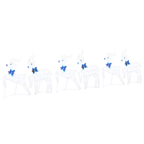  LED rénszarvasok 6 pcs Fehér 45 x 19 x 65 cm szövet