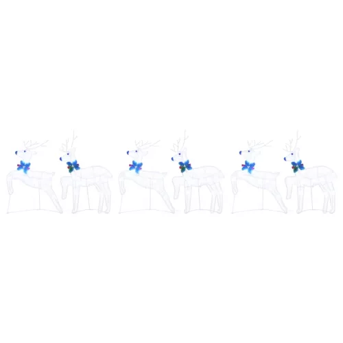  LED rénszarvasok 6 pcs Fehér 45 x 19 x 65 cm szövet