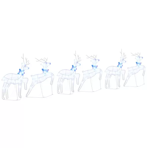  LED rénszarvasok 6 pcs Fehér 45 x 19 x 65 cm szövet