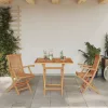  3 Darabos Összecsukható Kerti Bistro Szett Tömör Fa Akác