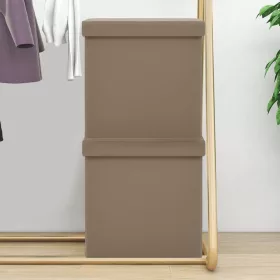  2 db kávészínű összecsukható PVC tárolóülőke