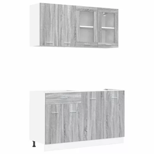  Konyhaszekrény garnitúra fiókkal Lyon 4 pcs Szürke sonoma