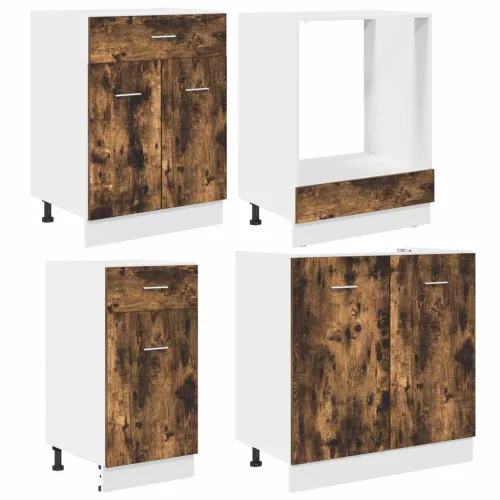  Konyhaszekrény szett fiókkal Lyon 8 pcs Füstölt tölgy Faanyag