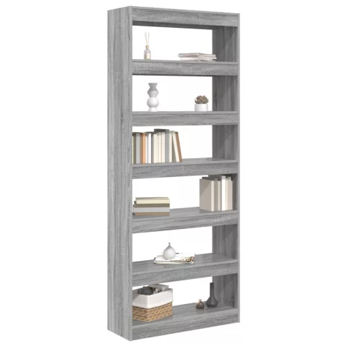  Könyvszekrény polcokkal Egyéb tárolóval Szürke sonoma 80 x 30 x 198 cm Faanyag