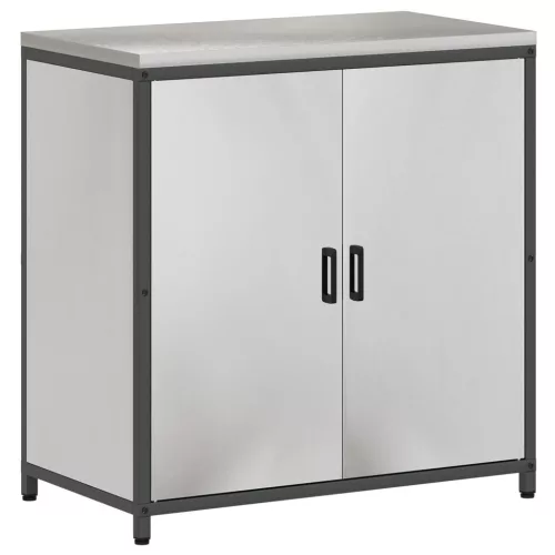  Konyhai Tároló Készlet polcokkal tárolóval ajtóval Állítható 2 pcs Ezüst 150 x 50 x 92 cm