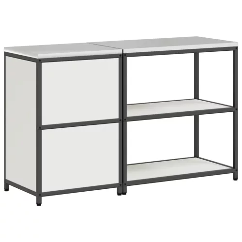  Konyhai Tároló Készlet polcokkal tárolóval ajtóval Állítható 2 pcs Fehér 150 x 50 x 92 cm