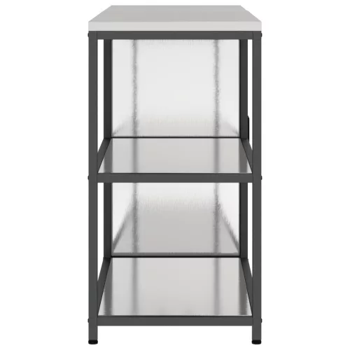  Konyhai Tároló Készlet polcokkal tárolóval ajtóval Állítható 2 pcs Ezüst 150 x 50 x 92 cm