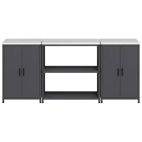  Konyhai Tároló Készlet 3 pcs Antracitszürke 210 x 50 x 92 cm