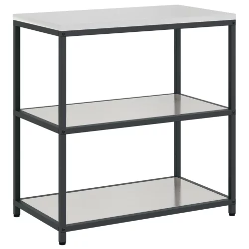  Konyhai Tároló Készlet polcokkal tárolóval ajtóval 3 pcs Ezüst 210 x 50 x 92 cm