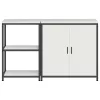  Konyhai Tároló Készlet polcokkal tárolóval ajtóval Állítható 2 pcs Fehér 150 x 50 x 92 cm