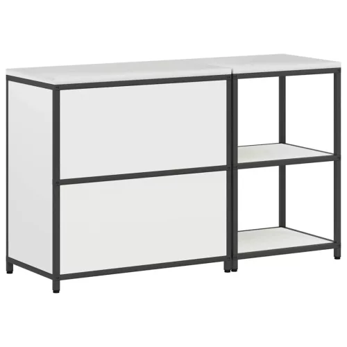  Konyhai Tároló Készlet polcokkal tárolóval ajtóval Állítható 2 pcs Fehér 150 x 50 x 92 cm