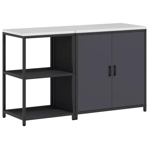  Konyhai Tároló Készlet 2 pcs Antracitszürke 150 x 50 x 92 cm