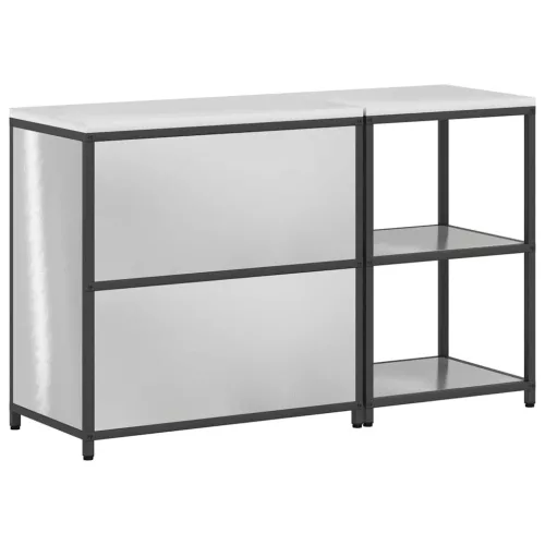  Konyhai Tároló Készlet polcokkal tárolóval Állítható 2 pcs Ezüst 150 x 50 x 92 cm