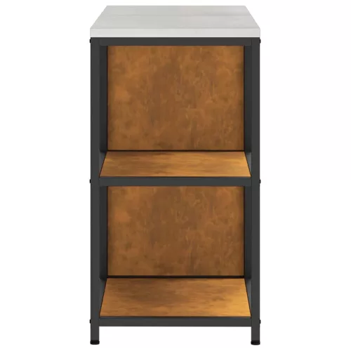  Konyhai Tároló Készlet polcokkal tárolóval ajtóval Állítható 2 pcs Rozsdás 150 x 50 x 92 cm