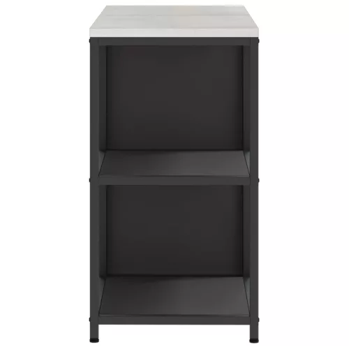  Konyhai Tároló Készlet polcokkal tárolóval ajtóval Állítható 2 pcs Fekete 120 x 50 x 92 cm