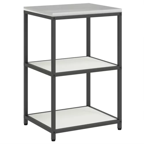  Konyhai Tároló Készlet polcokkal tárolóval ajtóval Állítható 2 pcs Fehér 120 x 50 x 92 cm