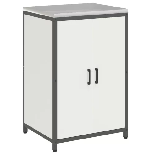  Konyhai Tároló Készlet polcokkal tárolóval ajtóval Állítható 2 pcs Fehér 120 x 50 x 92 cm