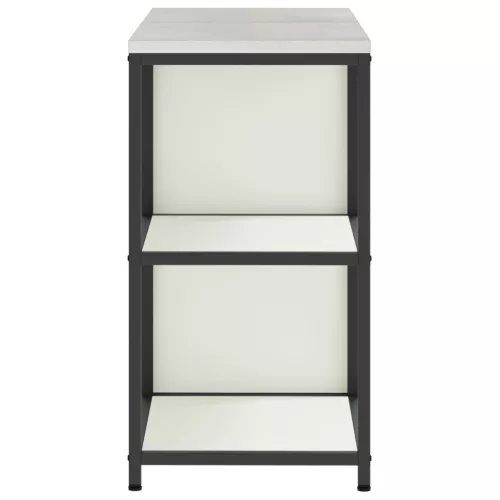  Konyhai Tároló Készlet polcokkal tárolóval ajtóval Állítható 2 pcs Fehér 120 x 50 x 92 cm