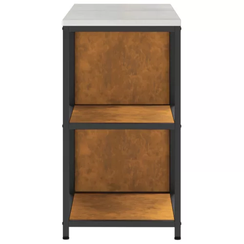  Konyhai Tároló Készlet polcokkal tárolóval ajtóval Állítható 2 pcs Rozsdás 120 x 50 x 92 cm