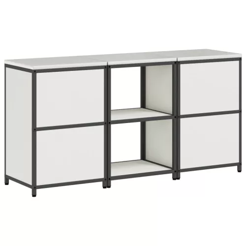  Konyhai Tároló Készlet polcokkal tárolóval ajtóval 3 pcs Fehér 180 x 50 x 92 cm