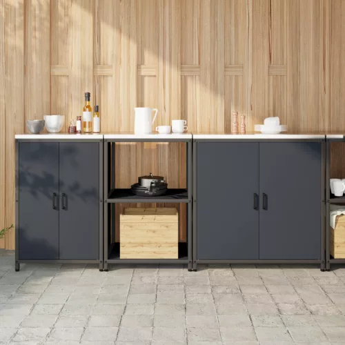  Konyhai tároló szett 3 pcs Antracitszürke 210 x 50 x 92 cm