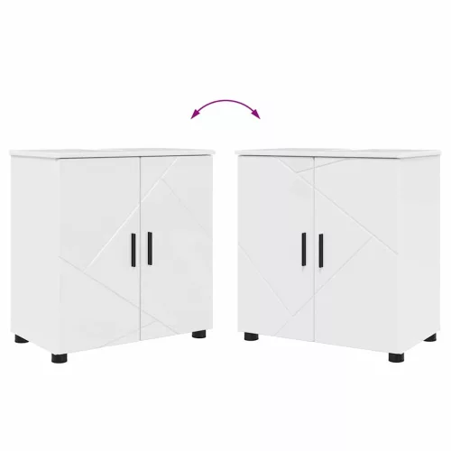  Fürdőszoba bútor szett 2 pcs Magasfényű fehér 61 x 35 x 64 cm