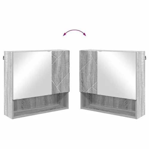  Fürdőszoba bútor szett 2 pcs Szürke sonoma 61 x 35 x 64 cm