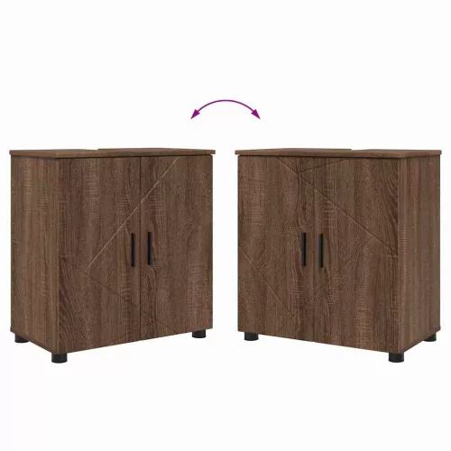  Fürdőszoba bútor szett 2 pcs barna tölgy 61 x 35 x 64 cm